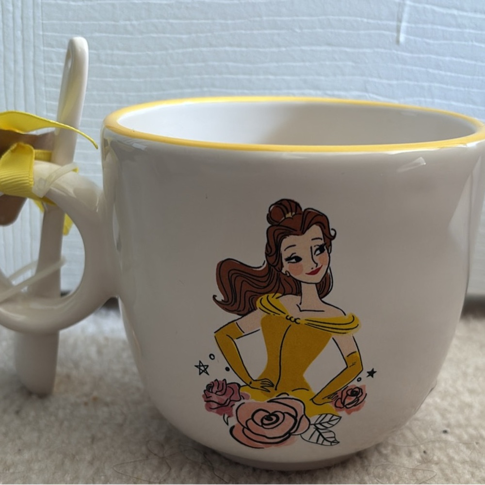 Rae Dunn / Disney Princess Beauty & The Beast - Belle Mug & Spoon ✨👑